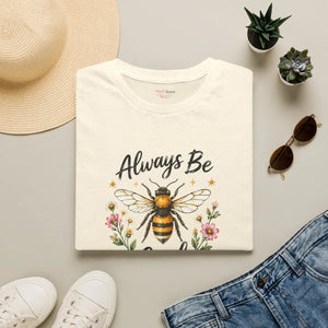 Bee Graphic T-Shirt — "Always Be Cool" Floral Honeybee Tee