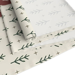 Rust & Cream Minimal Pine Table Runner — Rustic Holiday Dining Decor