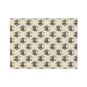 Skull & Roses Velveteen Microfiber Blanket — Gothic Floral Throw