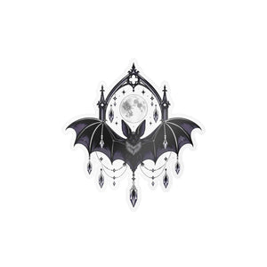 Gothic bat moon kiss-cut vinyl decal - home decor decals