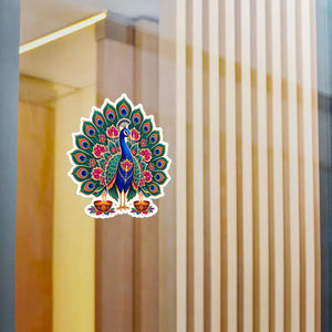 Peacock mandala kiss-cut vinyl decal - home decor decals