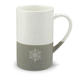 Snowflake engraved ceramic mug - mugs