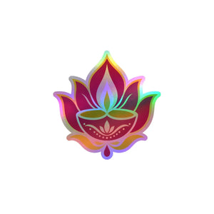 Lotus diya kiss-cut vinyl decal - home decor decals