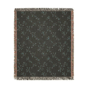 Woven Blanket — Reversible Cozy Throw with Neutral Floral & Speckled Night Sides
