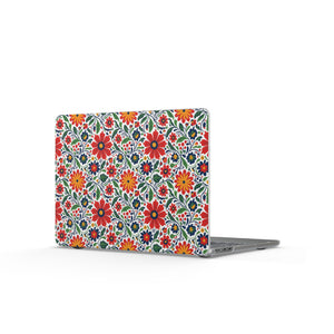 Floral Mosaic Matte MacBook Case — Colorful Boho Flower Laptop Cover