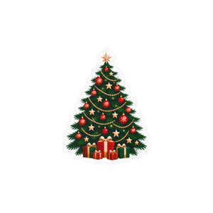 Christmas tree kiss-cut vinyl decal - home decor decals