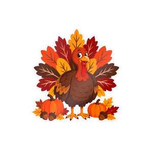 Thanksgiving turkey kiss-cut vinyl decal - home decor decals