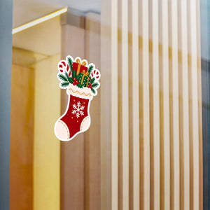 Christmas stocking kiss-cut vinyl decal - home decor decals