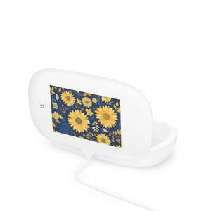 Sunflower pattern uv phone sanitizer & wireless charging pad - chargers