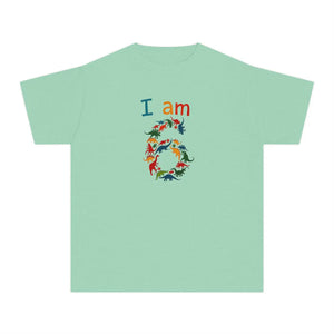 Youth Tee — "I Am" Colorful Dinosaur Graphic Kids Shirt