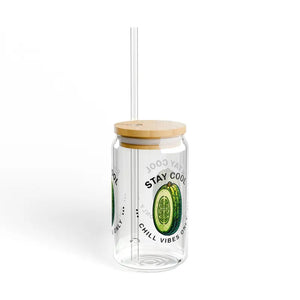 Stay Cool Cucumber Sipper Glass with Straw - Dipaliz - Tumblers