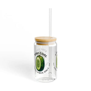 Stay Cool Cucumber Sipper Glass with Straw - Dipaliz - Tumblers