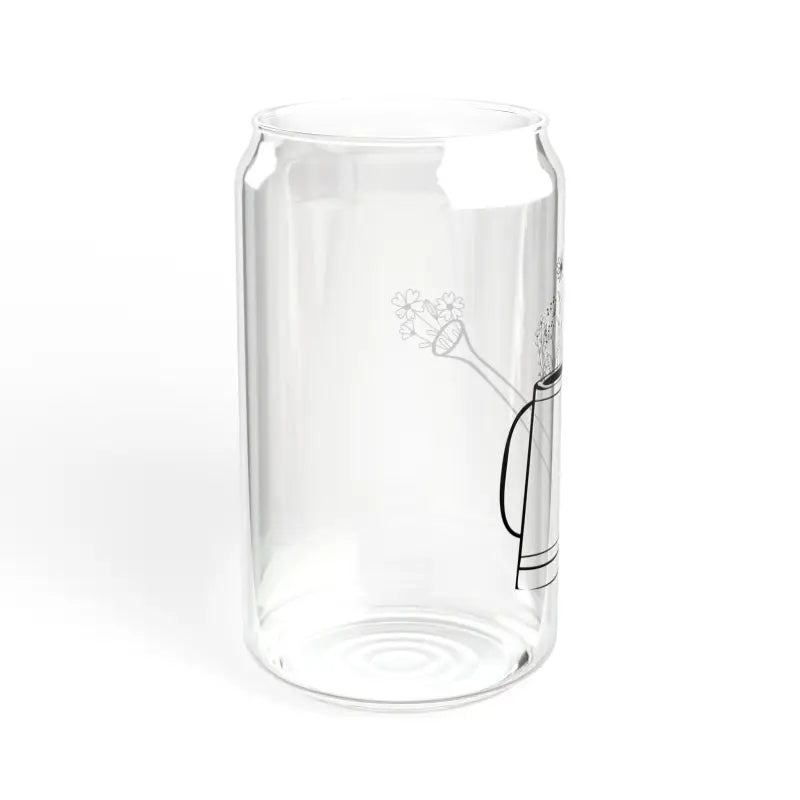 Sip in Style: 16oz Wildflower Glass with Bamboo Lid - Tumbler