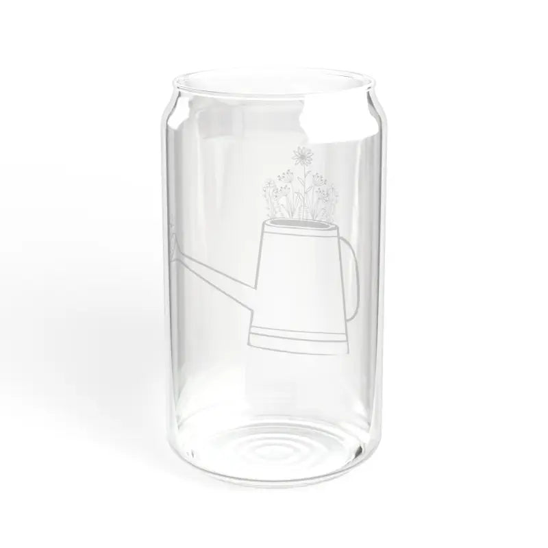 Sip in Style: 16oz Wildflower Glass with Bamboo Lid - Tumbler