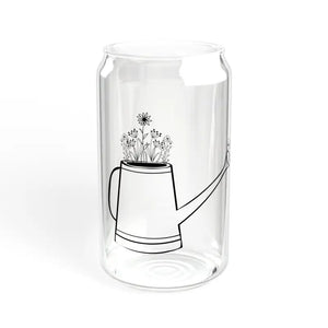 Wildflower Sipper Glass with Bamboo Lid - Eco Tumbler - Dipaliz - Without Lid or Straw / 16oz - Tumblers