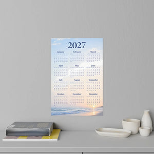 DipaliZ beach sunset calendar decal, adhesive backed with no frame or hooks