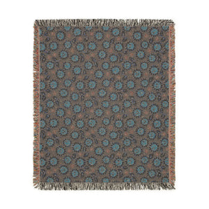 Boho Floral Woven Blanket