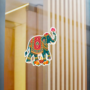 Decorative indian elephant kiss-cut vinyl decal - home decor decals