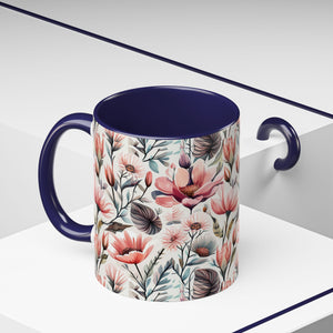 Flowers and birds, Accent Coffee Mug, 11oz