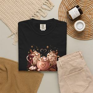 Hot cocoa bears garment-dyed t-shirt - t-shirts