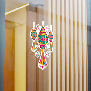 Colorful diwali lantern kiss-cut vinyl decal - home decor decals