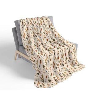 Autumn Leaves Sherpa Blanket — Cozy Fall Fleece Throw