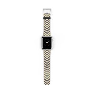 Chevron Pattern Watch Band — Neutral Geometric Apple Watch Strap