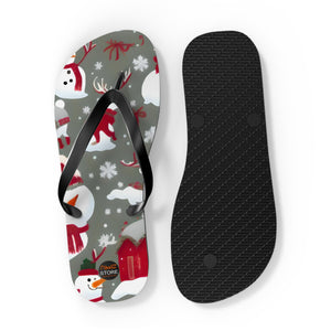 Christmas snowman and decoration, Unisex Flip-Flops