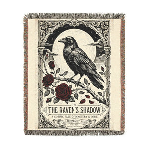 Photo finish option for the DipaliZ gothic raven and roses throw