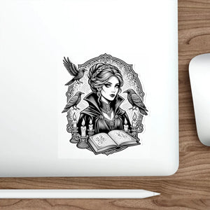 DipaliZ witch sticker applied to a water bottle or travel cup