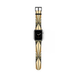 Art deco sunburst watch band, geometric vintage apple strap - bands