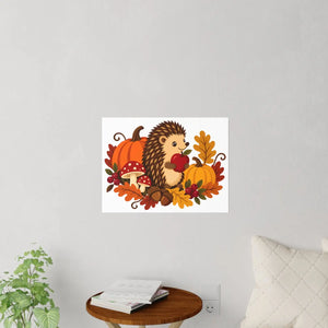 Autumn hedgehog wall decals