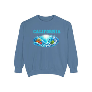 Personalized, California Surfwave Sweatshirt — Vintage Coastal Crewneck