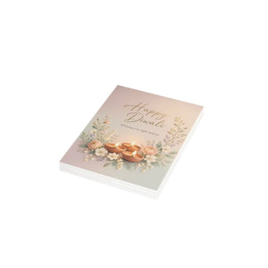 Happy diwali greeting card with floral diyas – festival of lights wishes - cards