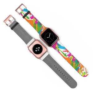 Color splash watch band, vibrant paint-splatter apple strap - bands