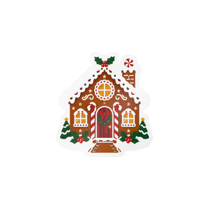 Gingerbread house christmas kiss-cut vinyl decal - home decor decals