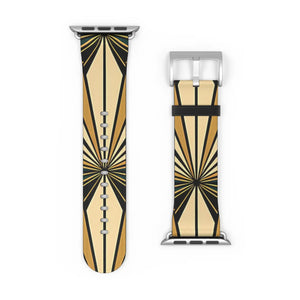Art deco sunburst watch band, geometric vintage apple strap - bands