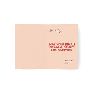 Personalized, Happy Diwali Greeting Cards — Cute Festival of Lights Cards (1/10/30/50 pcs)