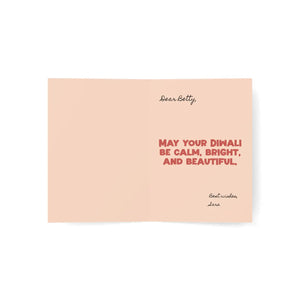 Personalized, Happy Diwali Greeting Cards — Cute Festival of Lights Cards (1/10/30/50 pcs)