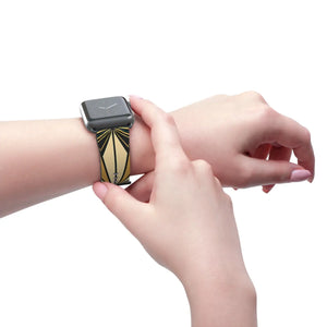 Art deco sunburst watch band, geometric vintage apple strap - bands