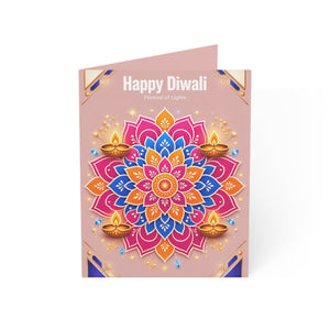 Personalized, Diwali Greeting Card — Happy Diwali Mandala Festival of Lights (Pack of 1/10/30/50)