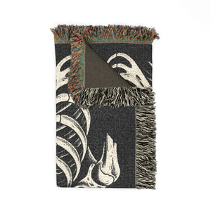Ribcage and skull detail from the DipaliZ gothic woven blanket design