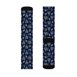 Hanukkah Menorah Pattern Socks