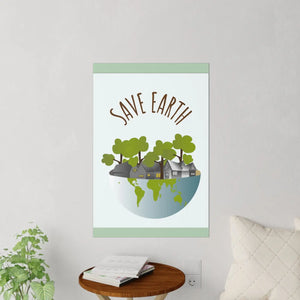 Save Earth Wall Decal – Eco-Friendly Globe Illustration for Home & Classroom