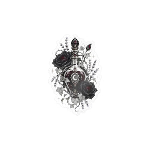 Gothic sacred heart rose kiss-cut vinyl decal - home decor decals