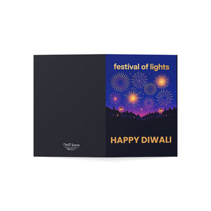 Personalized, Happy Diwali Greeting Card — Festival of Lights Fireworks Design