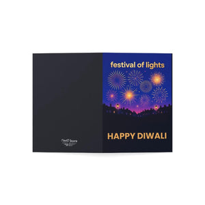 Personalized, Happy Diwali Greeting Card — Festival of Lights Fireworks Design