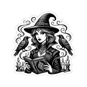 2 inch square of the DipaliZ witchy kiss-cut laptop decal