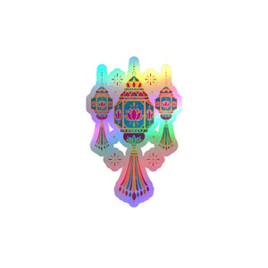 Colorful diwali lantern kiss-cut vinyl decal - home decor decals