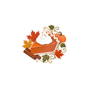 Autumn pumpkin pie kiss-cut vinyl decal - home decor decals